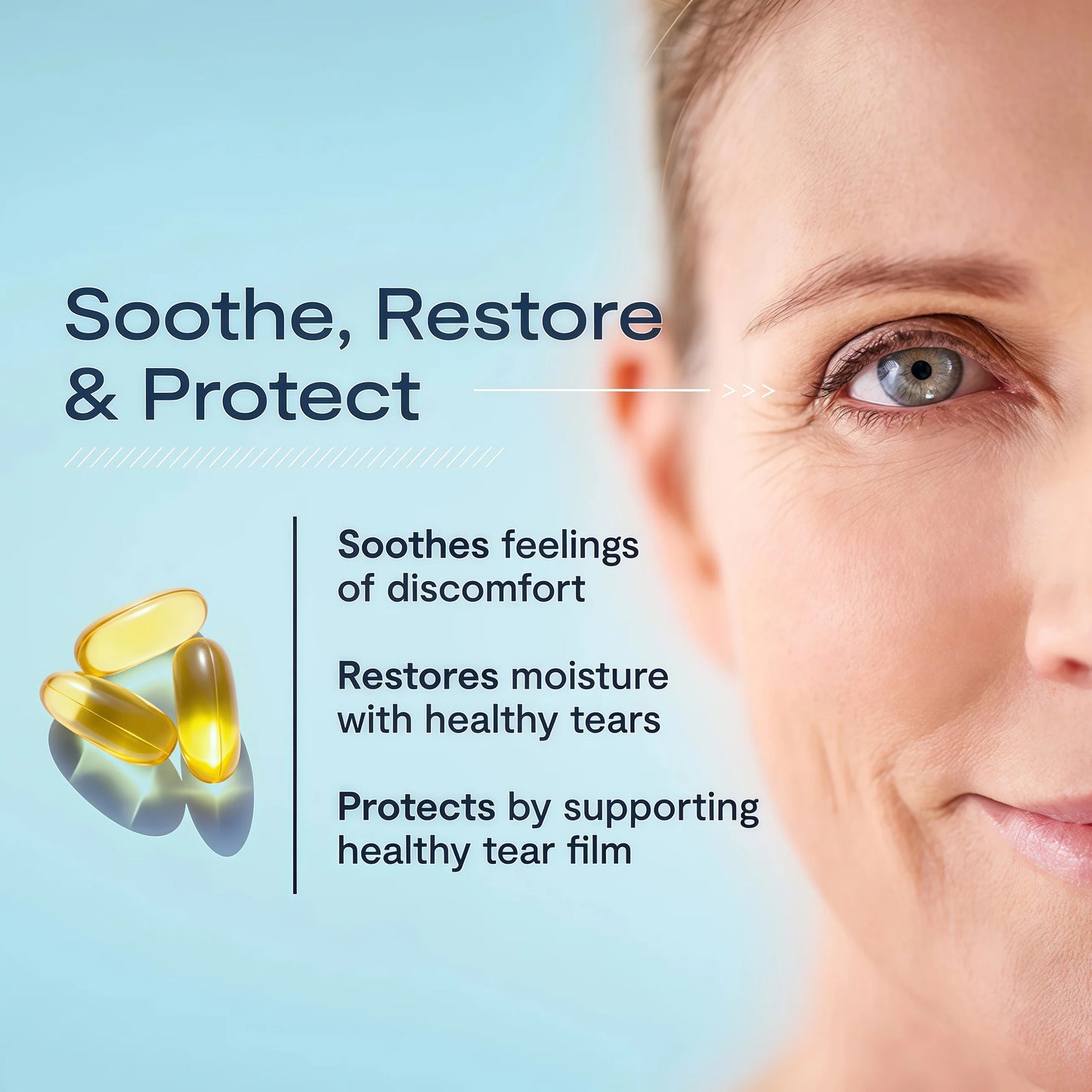 De3 Dry Eye Ultra Pure rTG Omega 3 – Support for Dry Eyes - 2400 mg EPA & DHA – New & Improved-Burpless-3 per day serving, 1-month supply